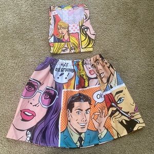 Pop art, comic skirt, size Small-Medium. Never worn.